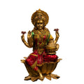 Idol of the Goddess Laxmi seated on a lotus flower