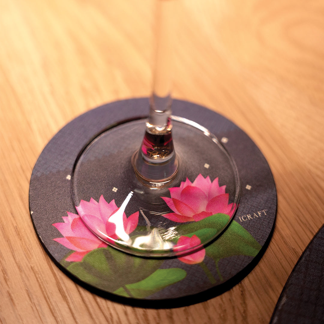 Pichwai Jodi - Neel Round Coasters - Set of 6