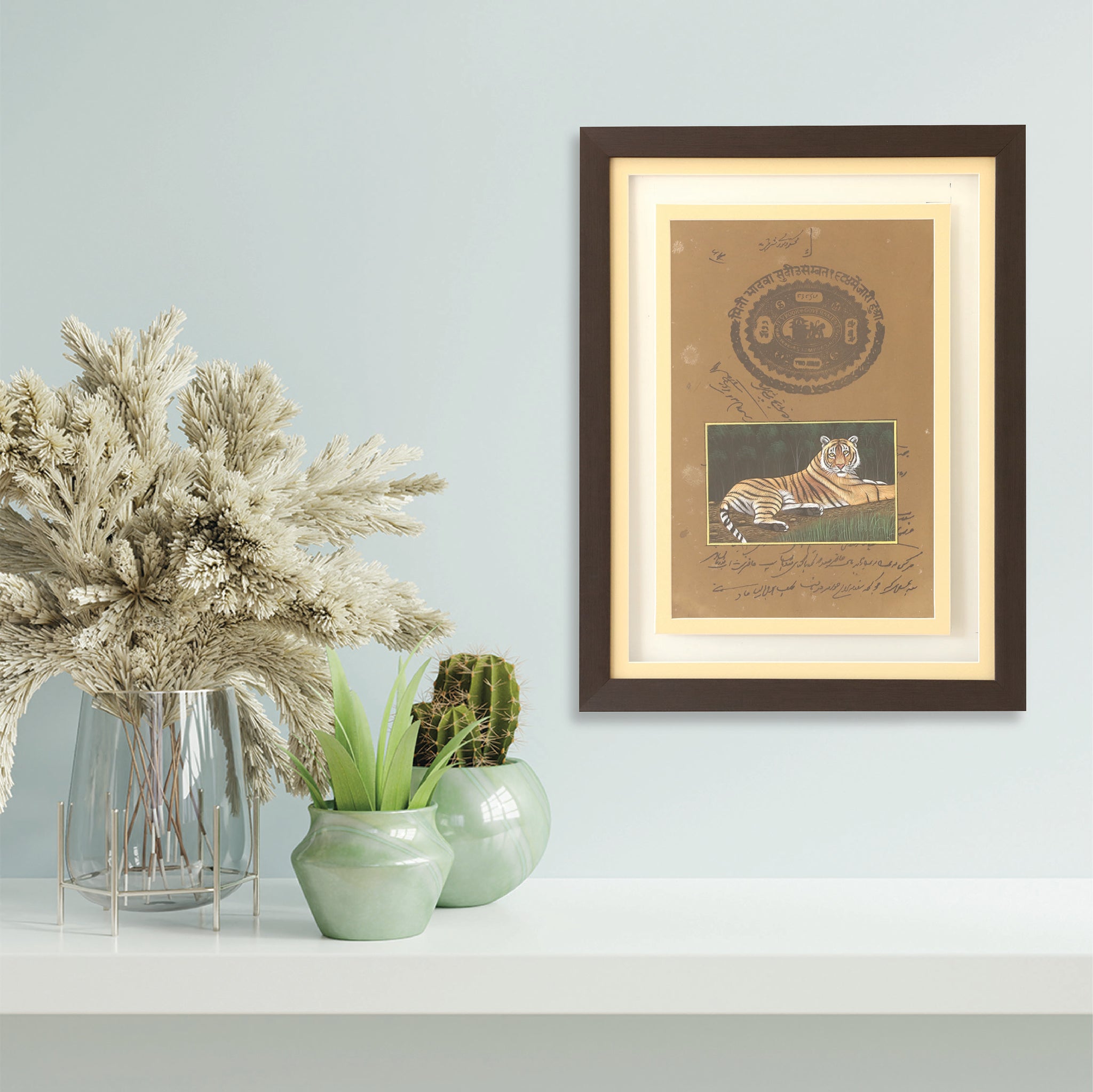 Dastawez Collection Wall Painting - Royal Bengal Tiger Series- Glass