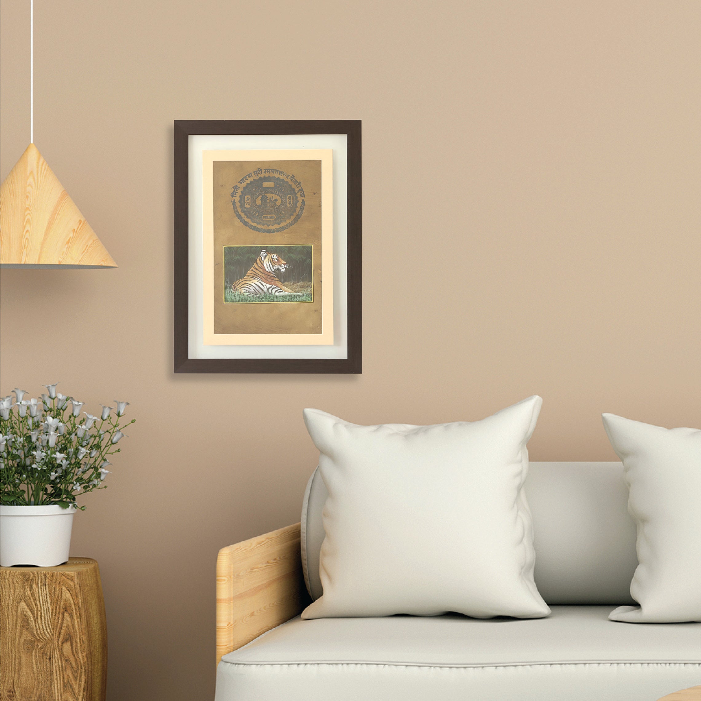 Dastawez Collection Wall Painting - Royal Bengal Tiger Series- Glass