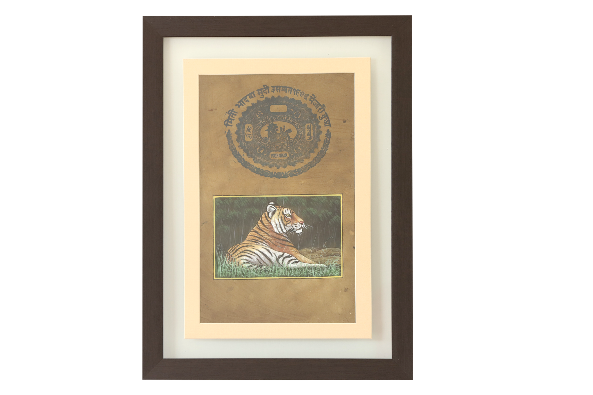 Dastawez Collection Wall Painting - Royal Bengal Tiger Series- Glass
