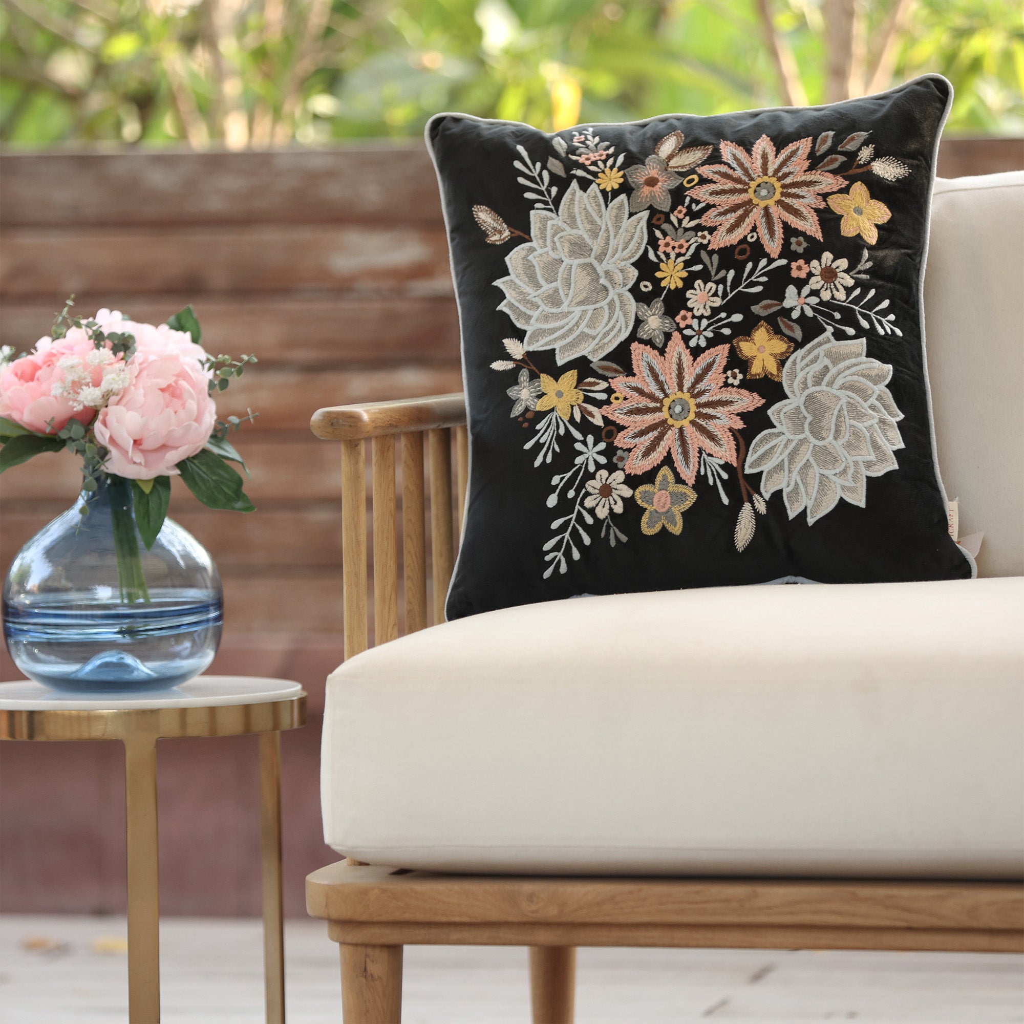 Meera Cushion Cover - Black