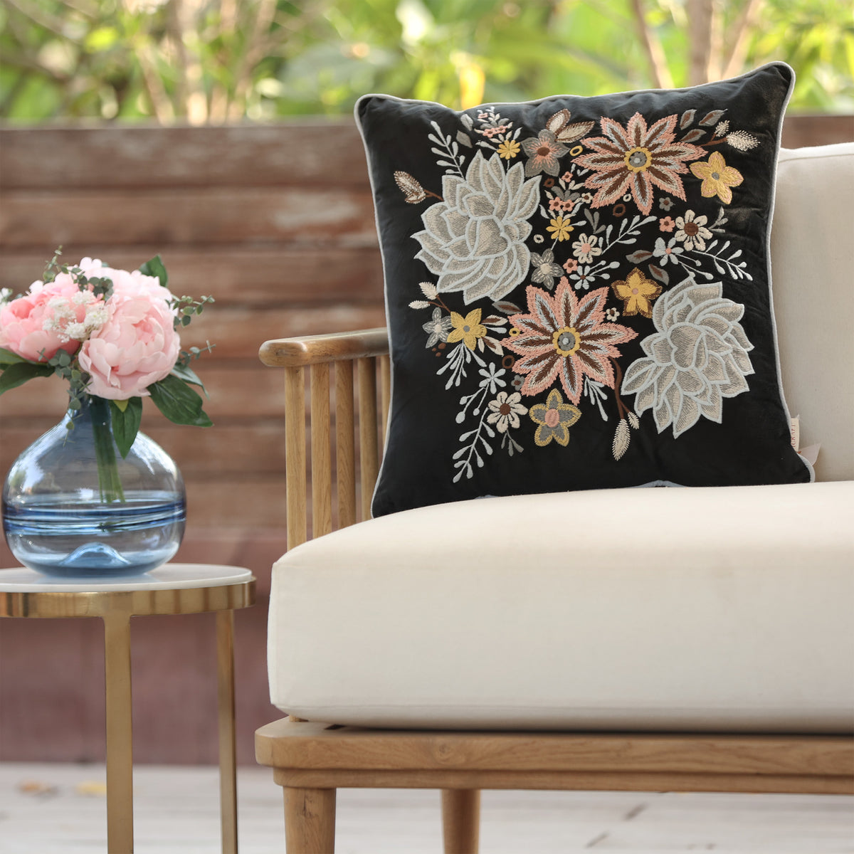 Meera Cushion Cover - Black