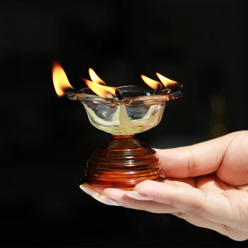 Short Glass Diya