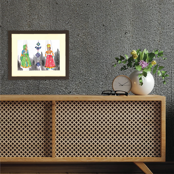 Puppet Collection Wall Painting - Couple & Bird