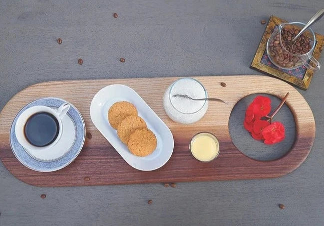 Sahira Oval Long Platter - Ash/Walnut