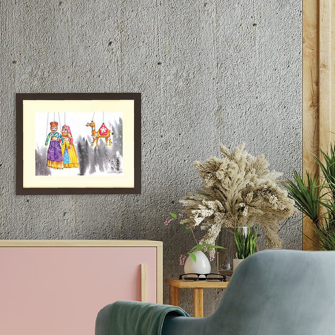 Puppet Collection Wall Painting - Couple With Camel