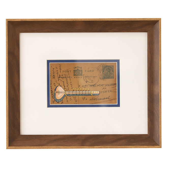 Khat Collection Wall Painting - Sitar Musical Instruments - Blue