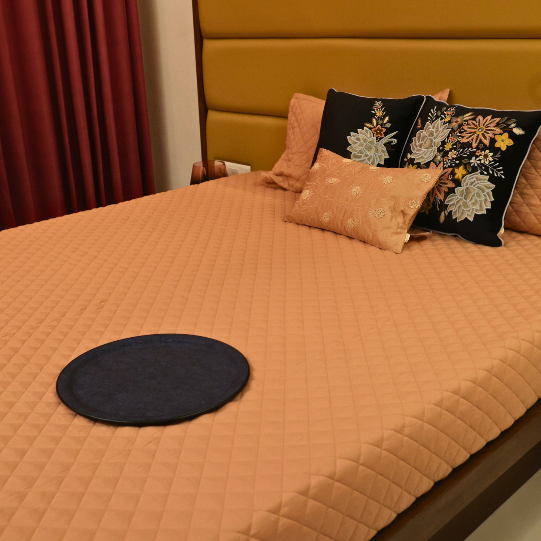 Sleep Lightweight Quilted Bedcover - Peach