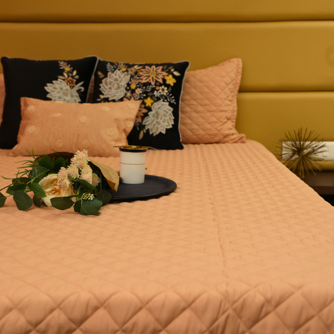 Sleep Lightweight Quilted Bedcover - Peach