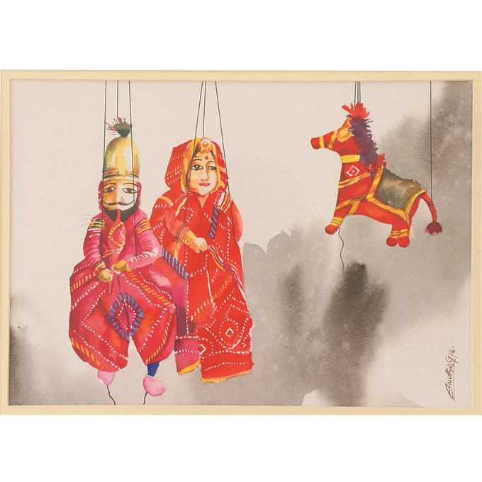 Puppet Collection Wall Painting - Couple & Horse