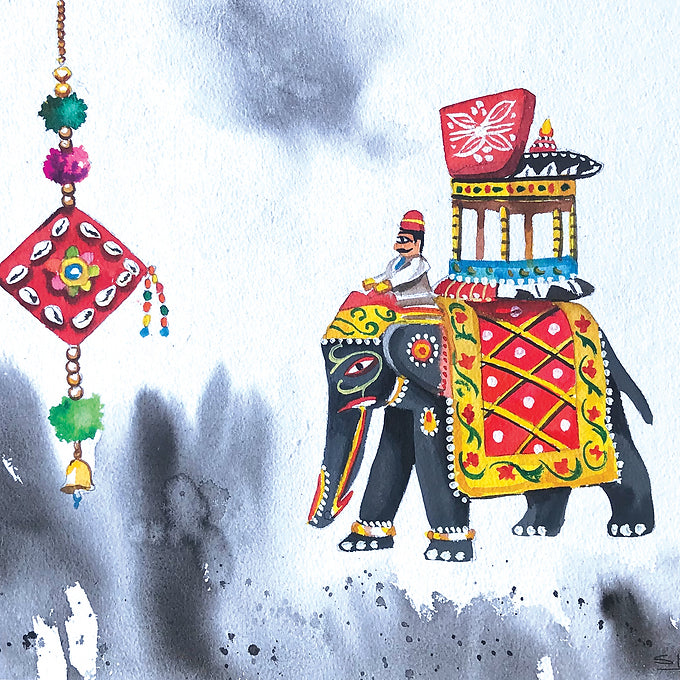 Puppet Collection Wall Painting - Gaja With Hanging Bell