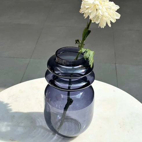 Loop Glass Vase - Slate Grey