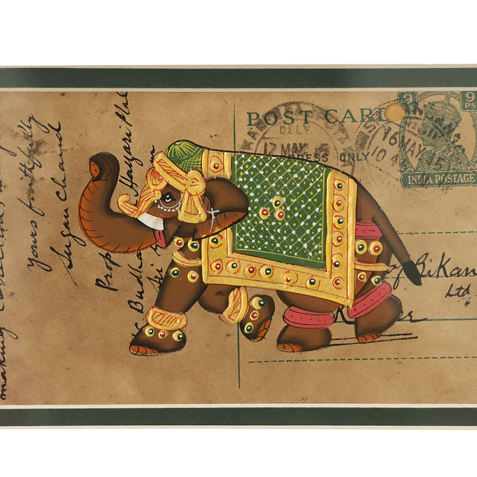 Khat Collection Wall Painting - Royal Elephant- Green