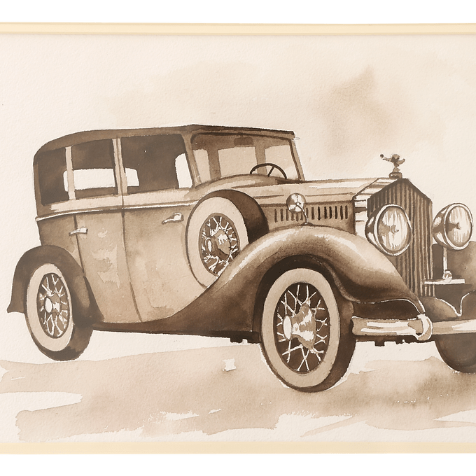 Vahaan Collection Wall Painting - Old Rolls-Royce Phantom III