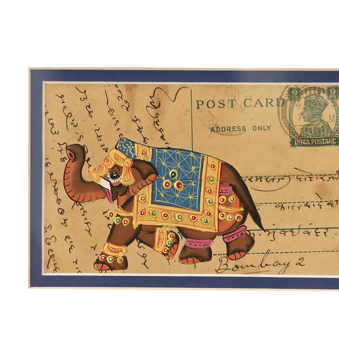 Khat Collection Wall Painting - Royal Elephant - Blue - R