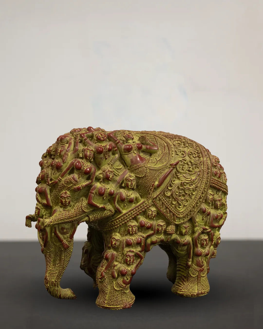 Divya Collection -  Carved Gaja Large - Green