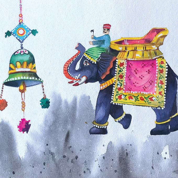 Puppet Collection Wall Painting - Gaja With Hanging Bell