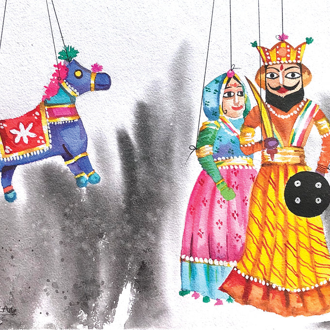 Puppet Collection Wall Painting - Couple & Horse