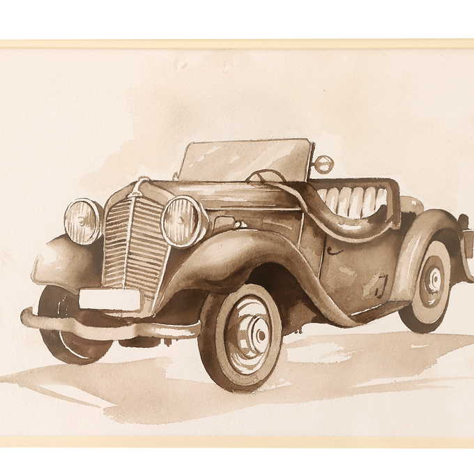 Vahaan Collection Wall Painting - Open Vintage Car