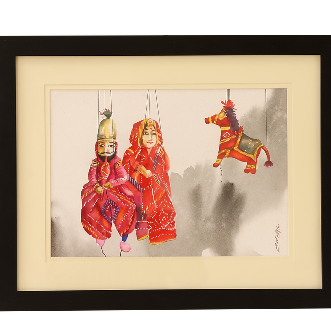 Puppet Collection Wall Painting - Couple & Horse