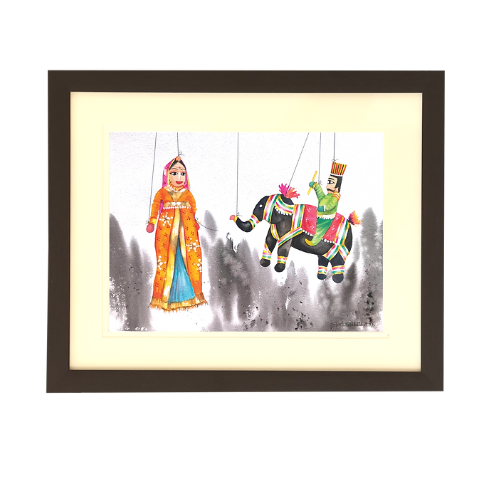 Puppet Collection Wall Painting - Couple & Elephant