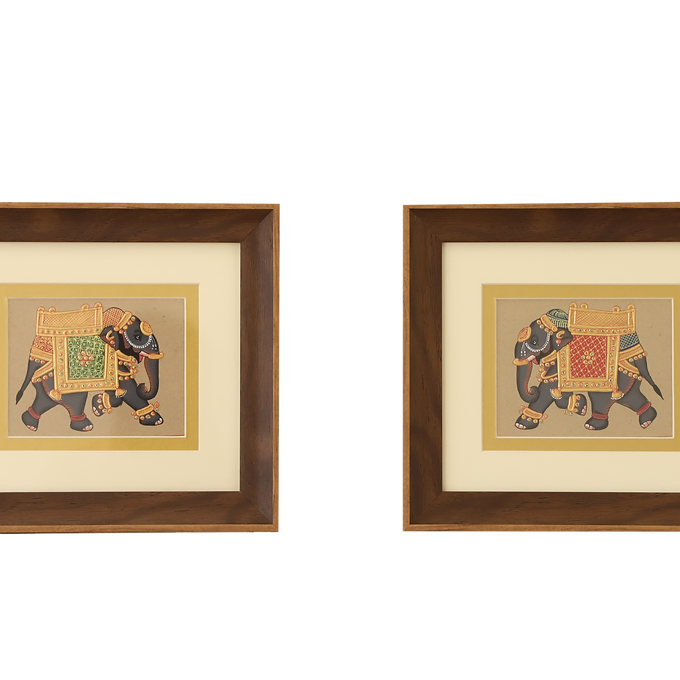 Gaja Collection Wall Painting - Gaj with Aasan