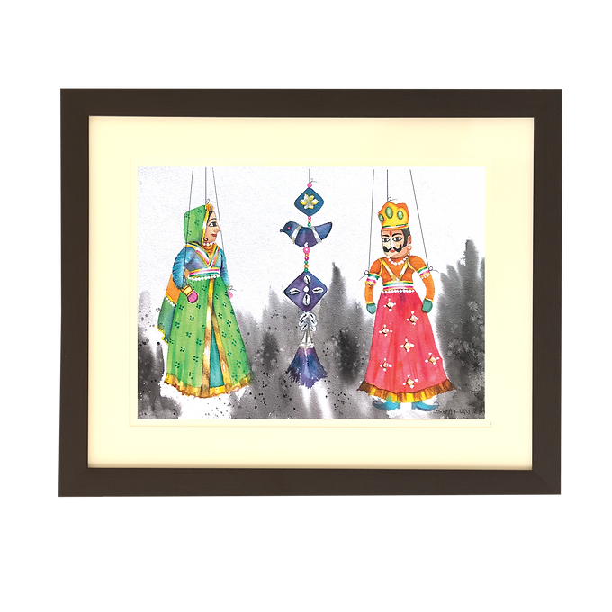Puppet Collection Wall Painting - Couple & Bird