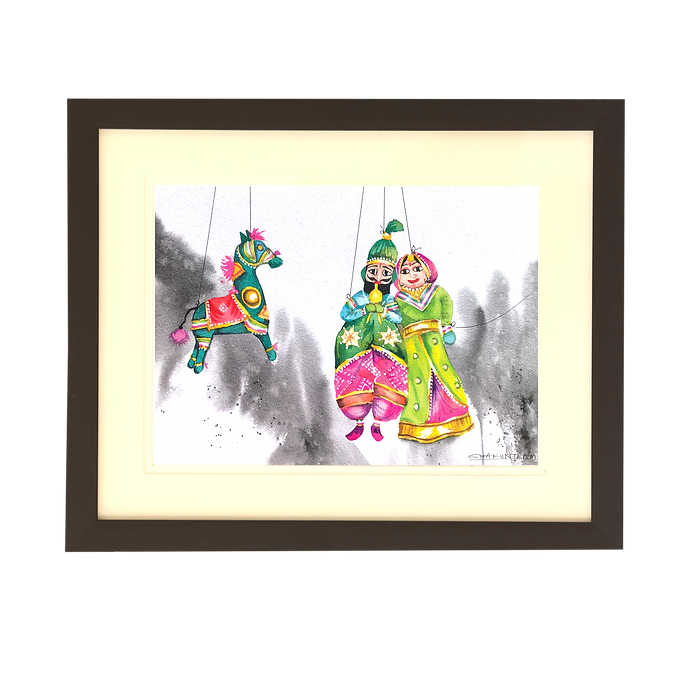 Puppet Collection Wall Painting - Couple & Horse