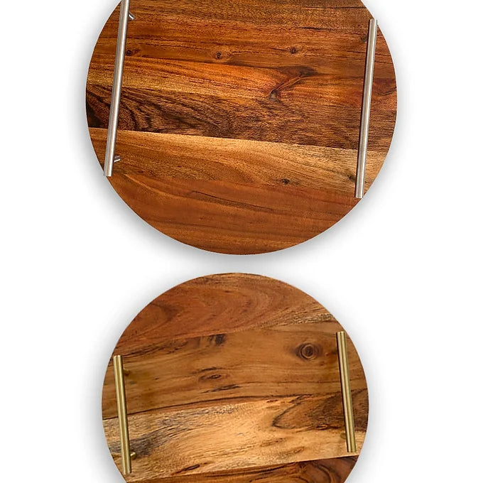 Ruhi Platter - Golden Handles