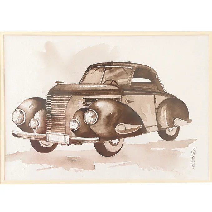 Vahaan Collection Wall Painting - Aero 50 Vintage Car