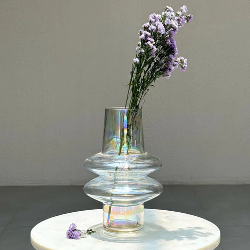 Ripple Glass Vase - Iridescent