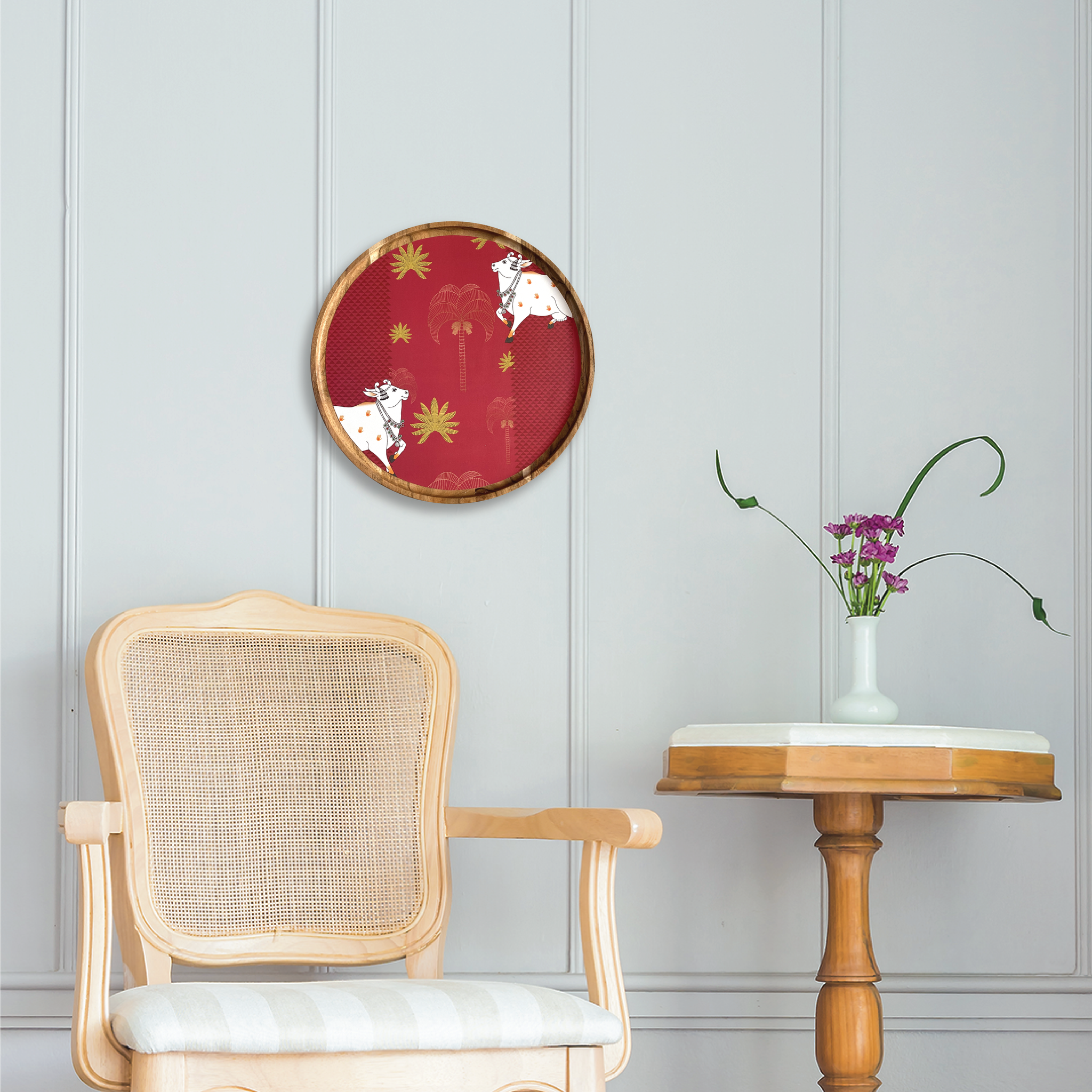 Gulabi Pichwai Series Wall Plate