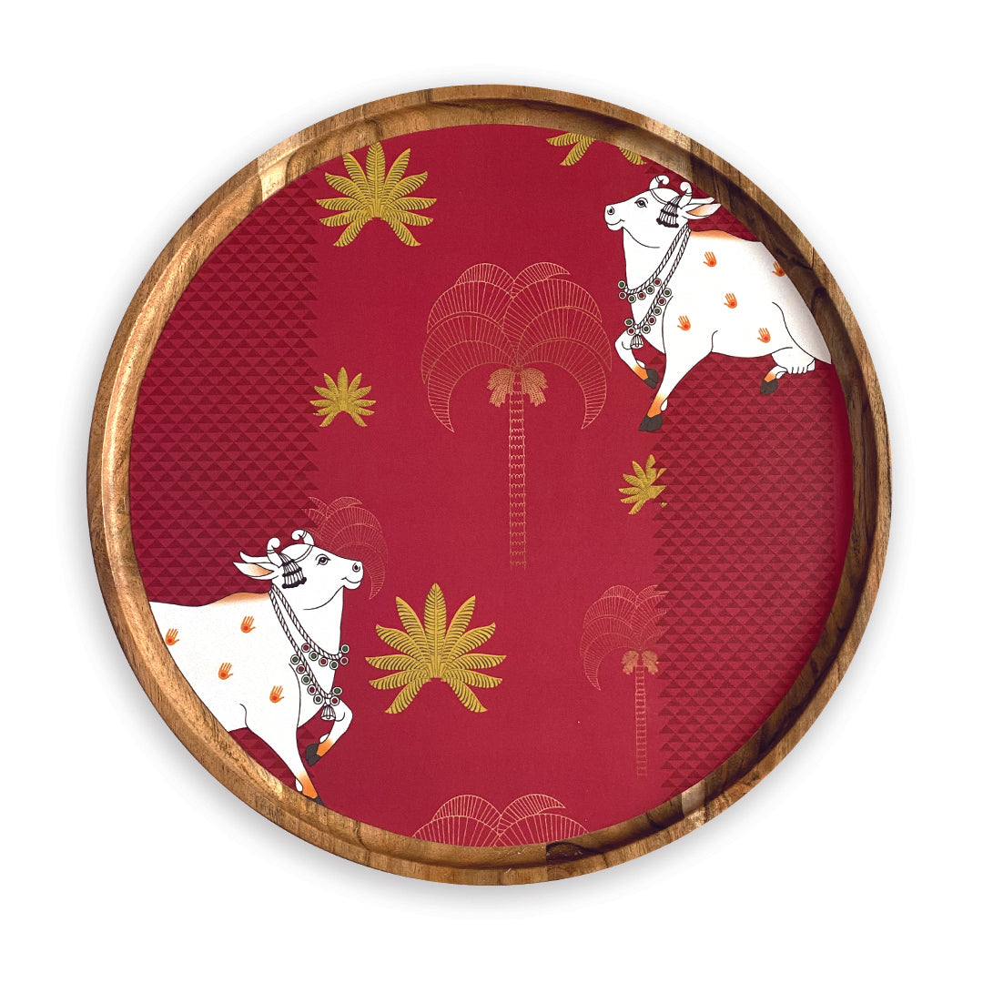 Gulabi Pichwai Series Wall Plate