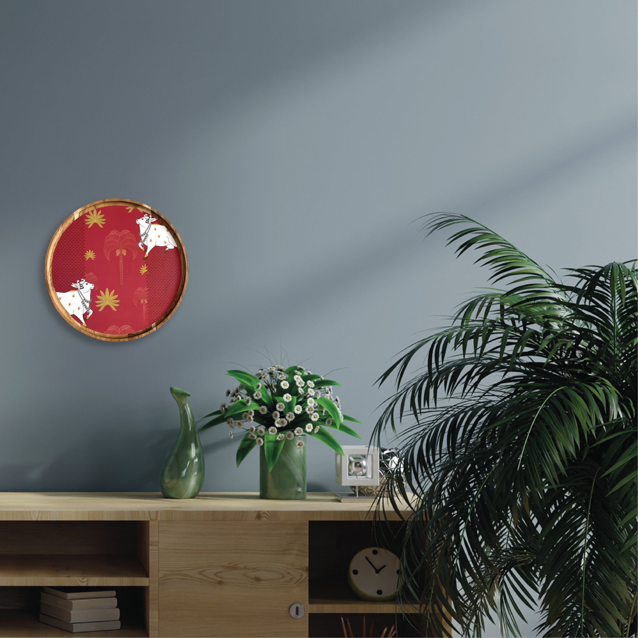 Gulabi Pichwai Series Wall Plate