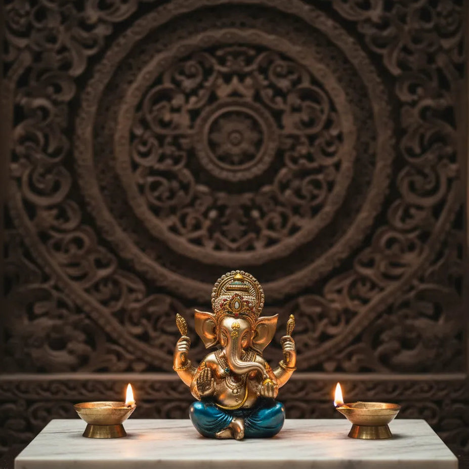 Divya Collection - Gajraj Small Gold and Blue