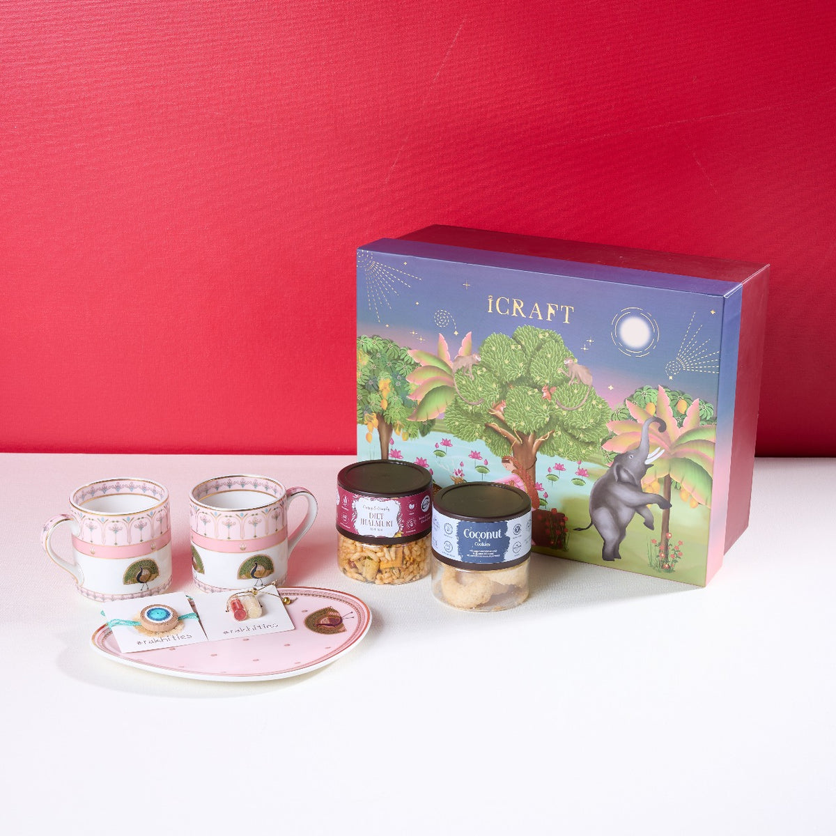 Jaipurbagh teacups and oval platter hamper
