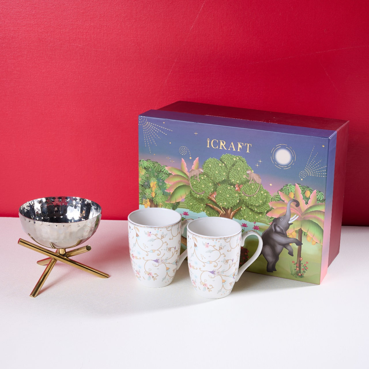 Chai Naasta Hamper(White floral)