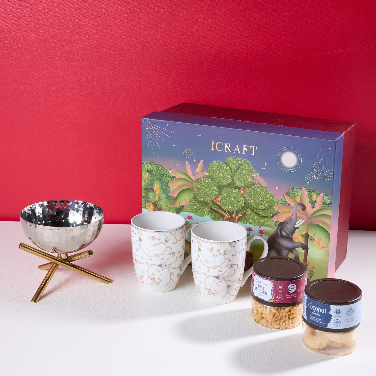 Chai Naasta Hamper - White floral