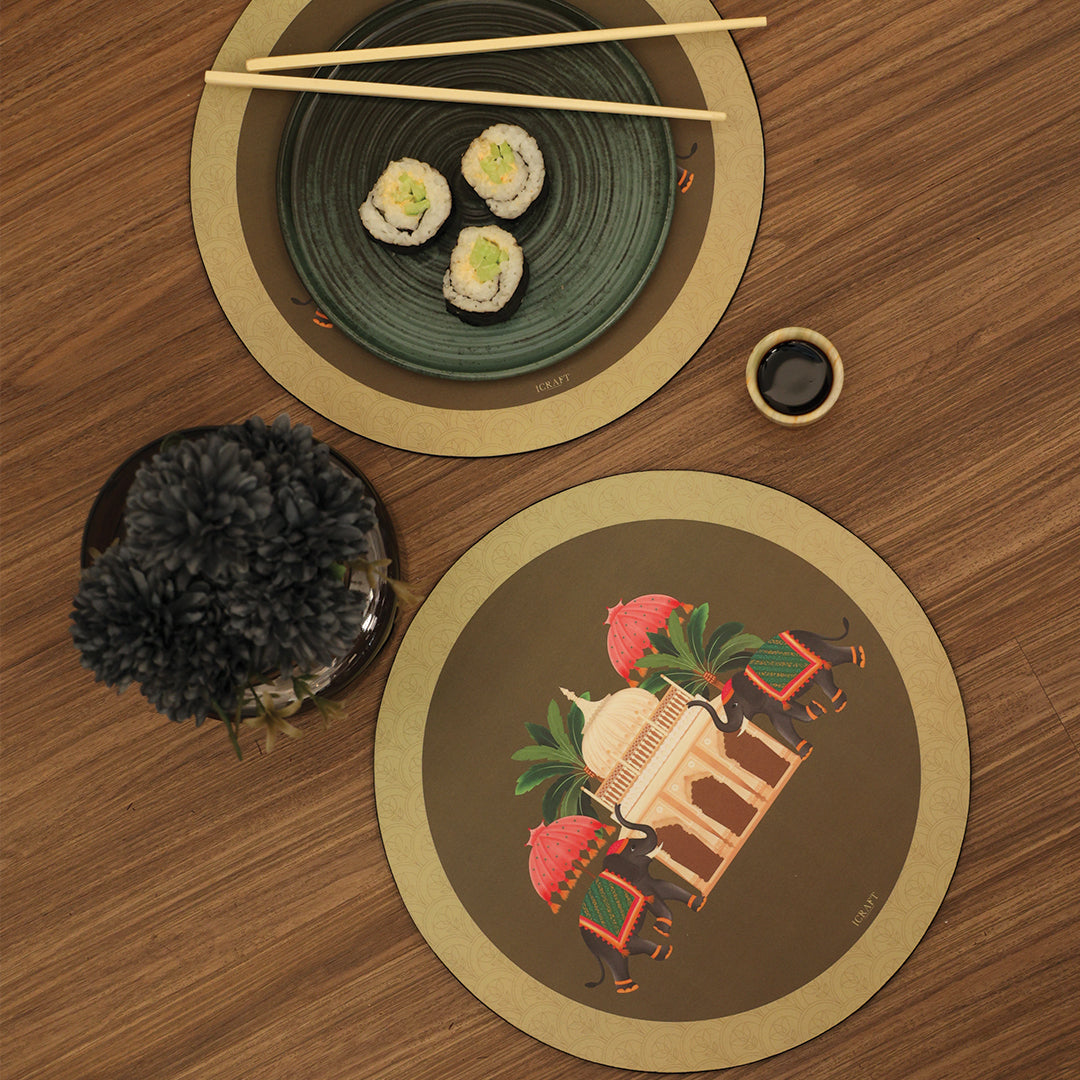 Gajraj Series Round Tablemats - Set of 6