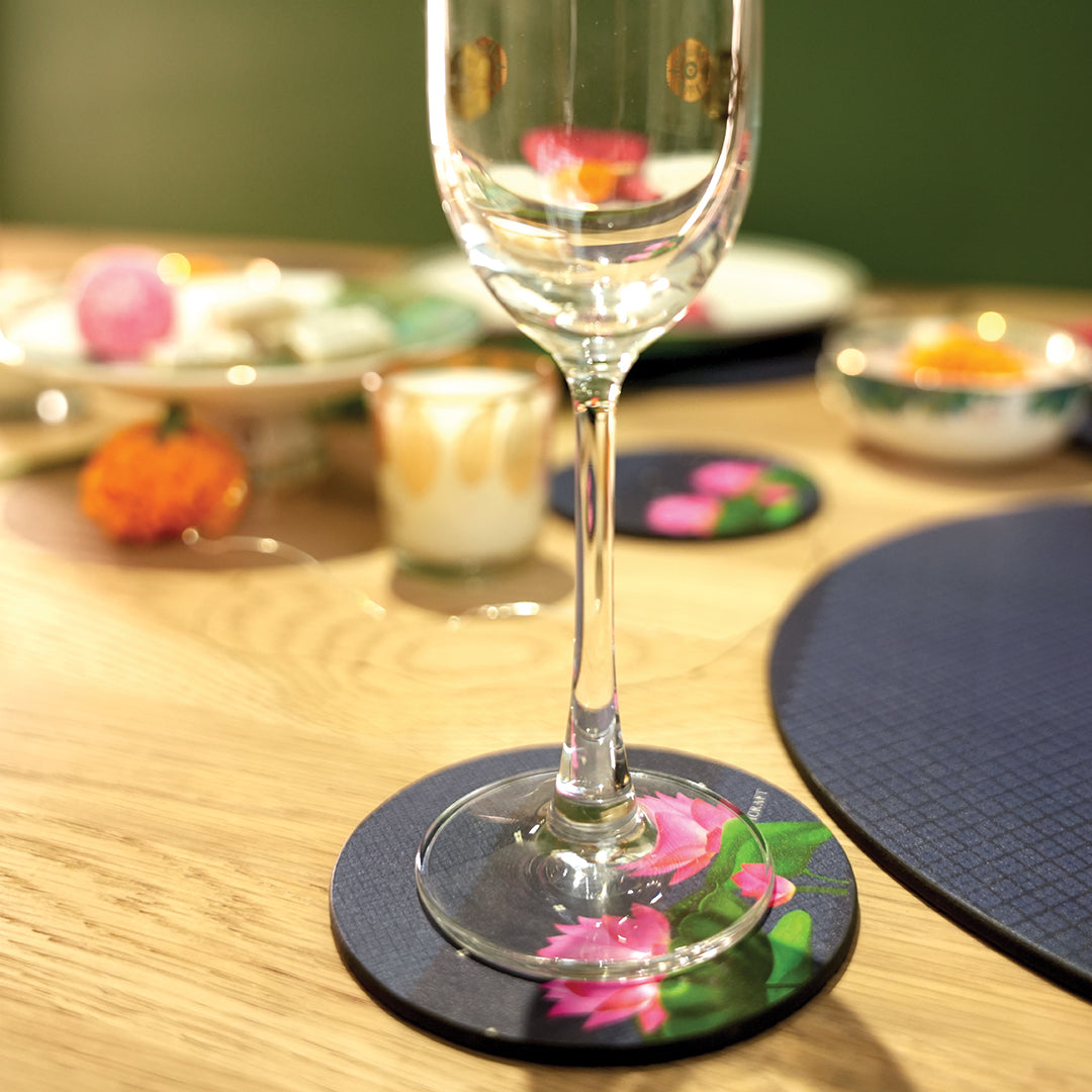 Pichwai Jodi - Neel Round Coasters - Set of 6