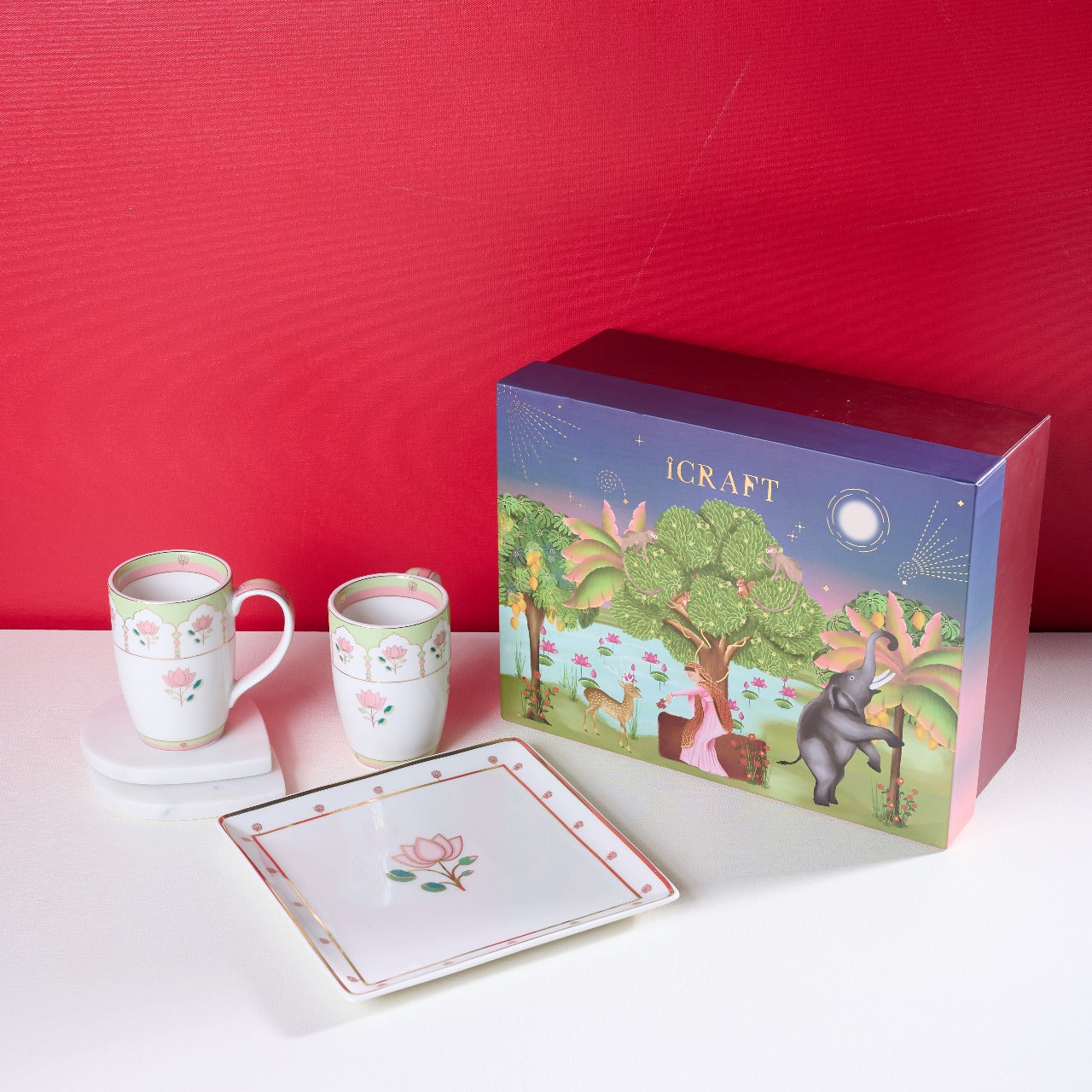 Kamal Pichwai Mugs and Platter Hamper