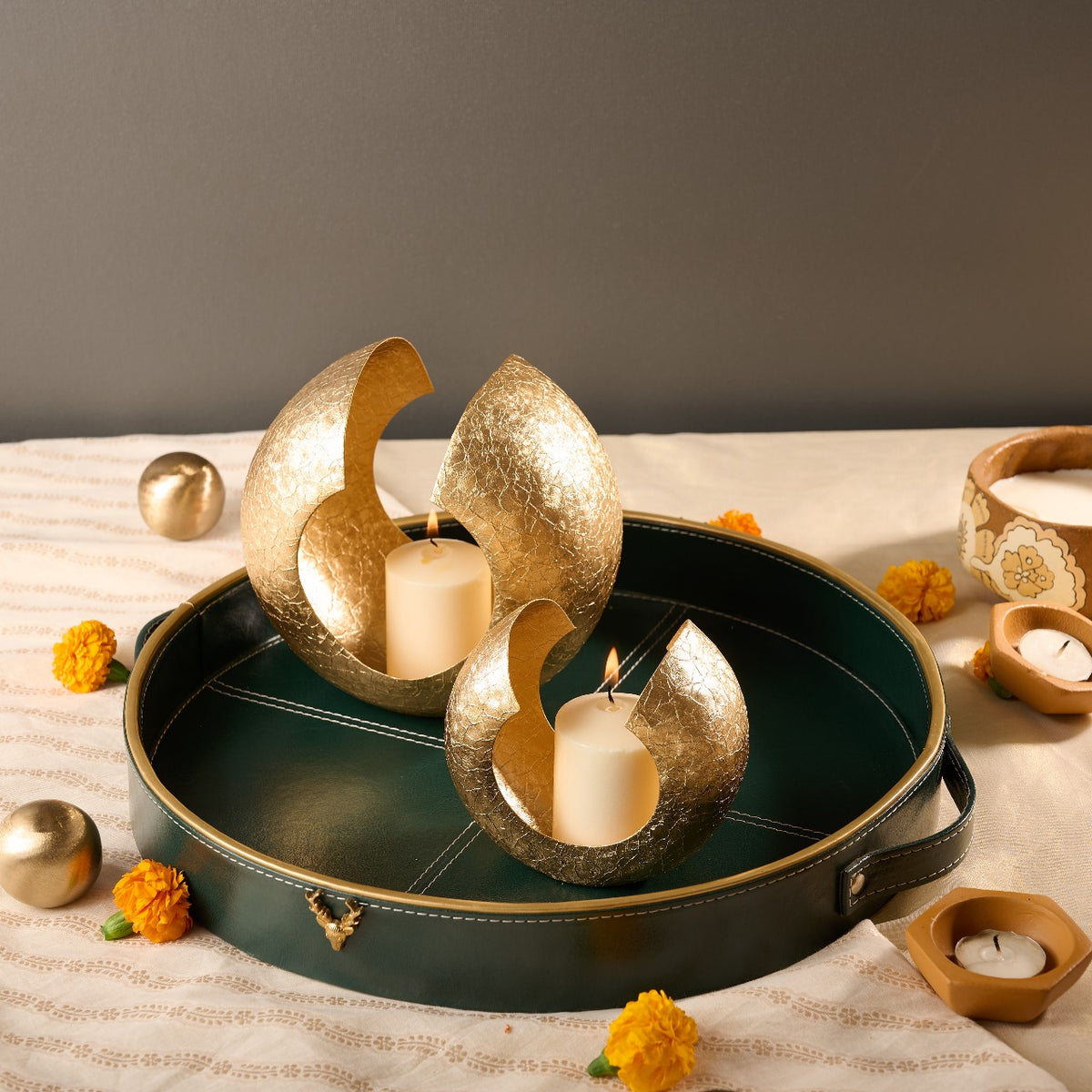 Cresent Moon Candle Holder Hamper - Set of 2