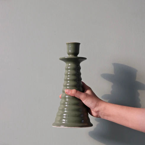 Coil Candle Holder Olive