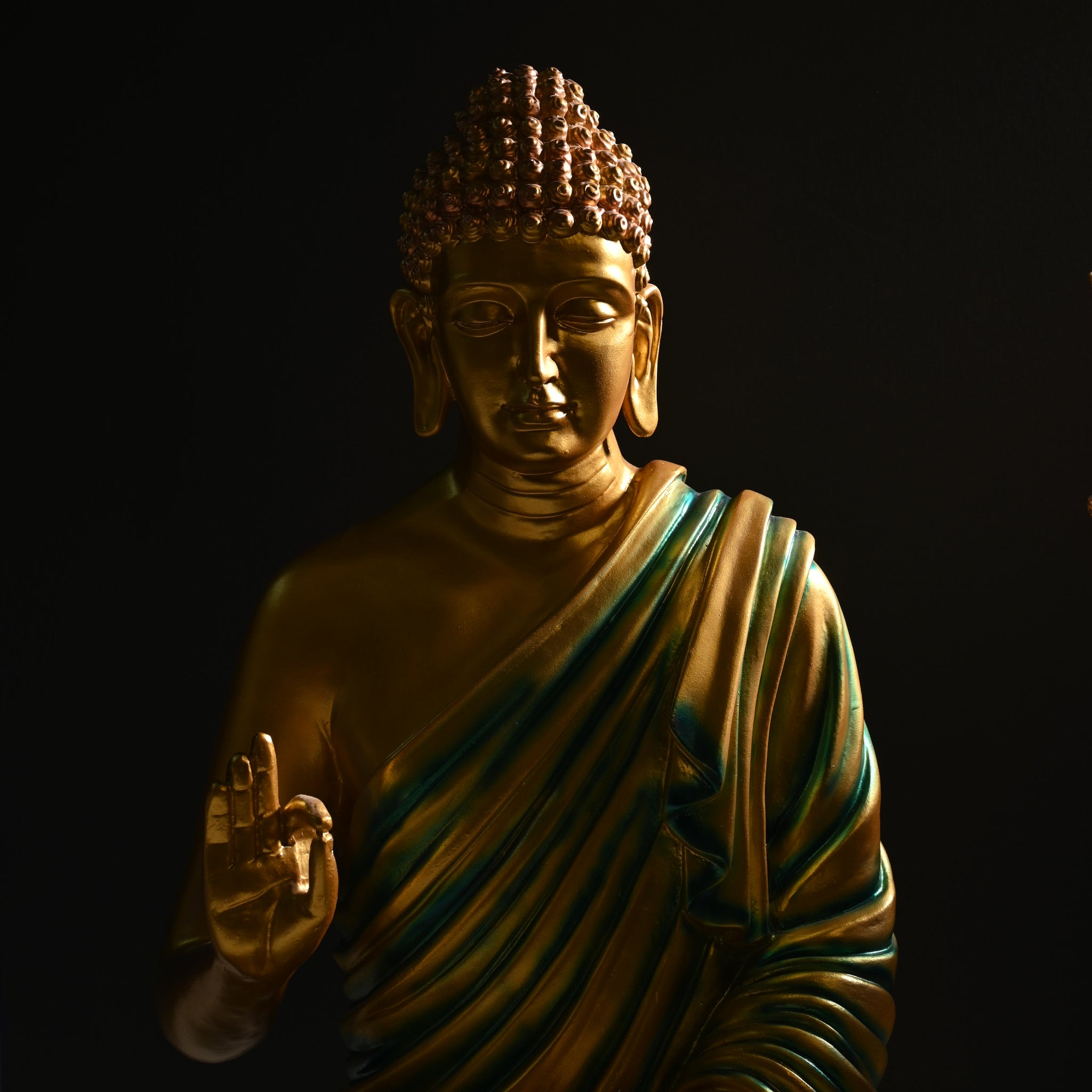 Bodhi Buddha - Gold and Green - Large