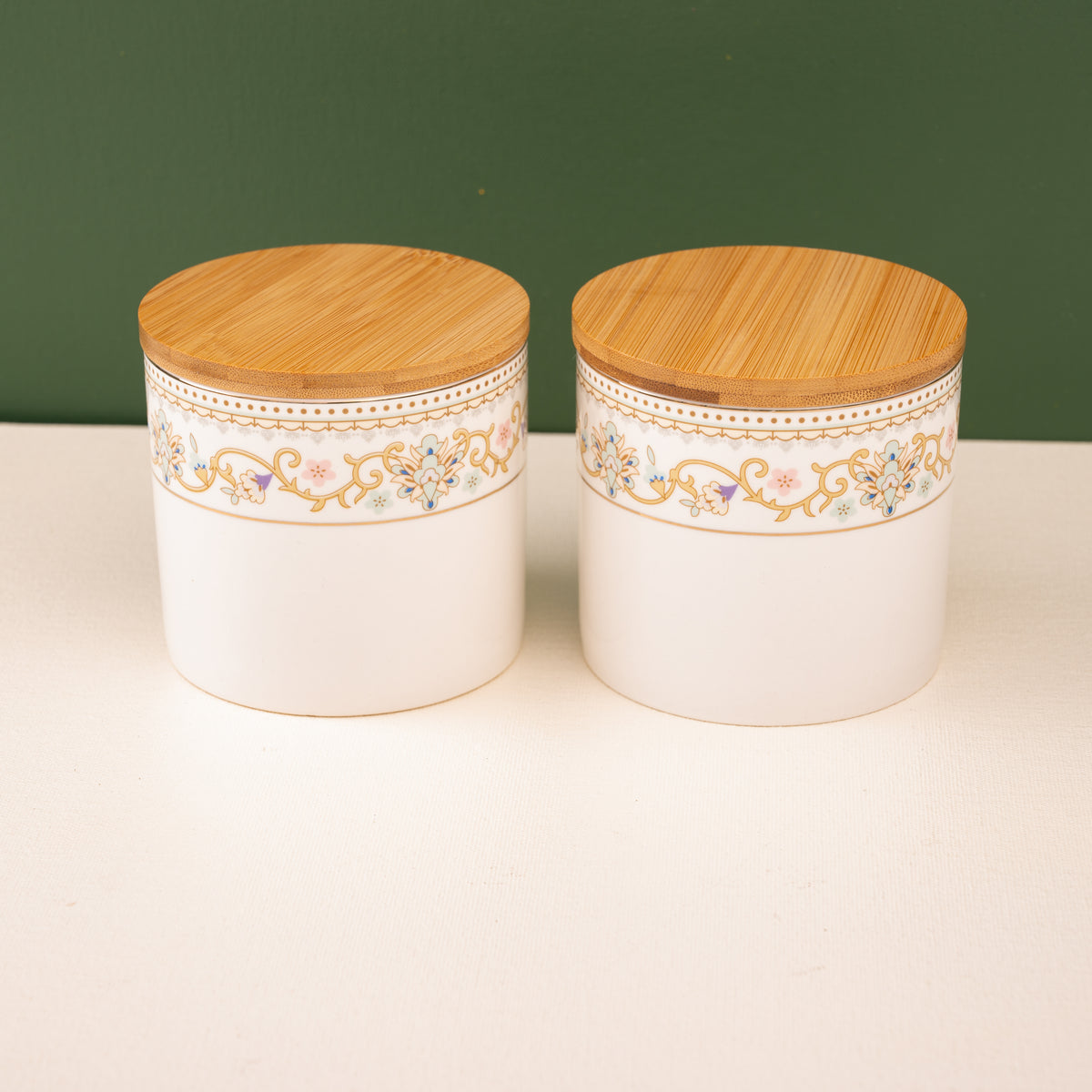 White Pattern Jar and Nuts Hamper