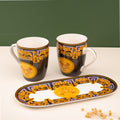 Luxe Series Black & Purple Mugs & Platter Set