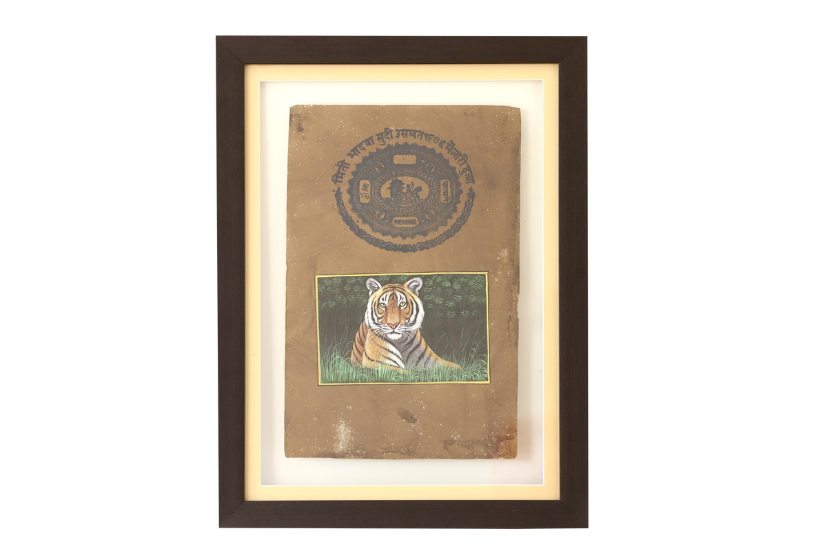 Dastawez Collection Wall Painting - Royal Bengal Tiger Series- Glass