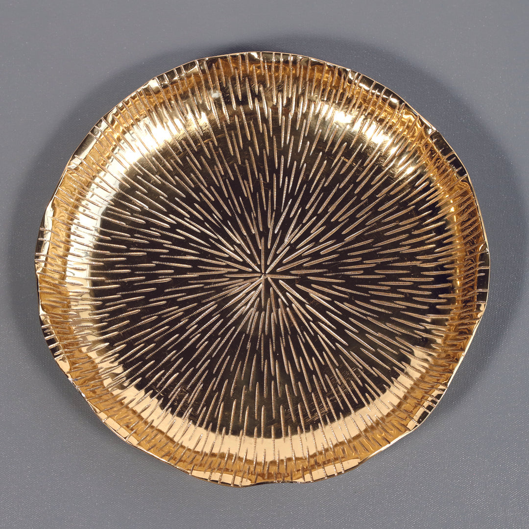 Alu Floral Platter - Gold