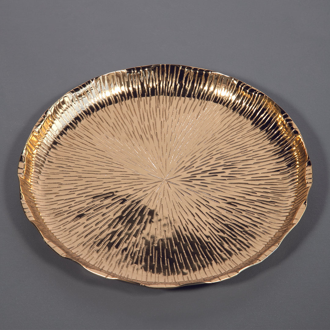 Alu Floral Platter - Gold